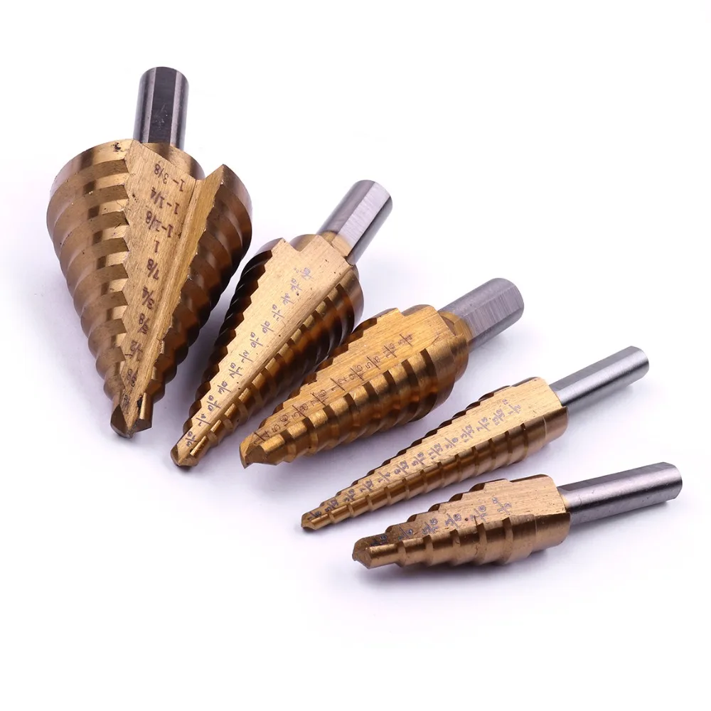 Hot 1pc HSS Titanium Triangle Shank Step Drill Bit Step Cone Cutting