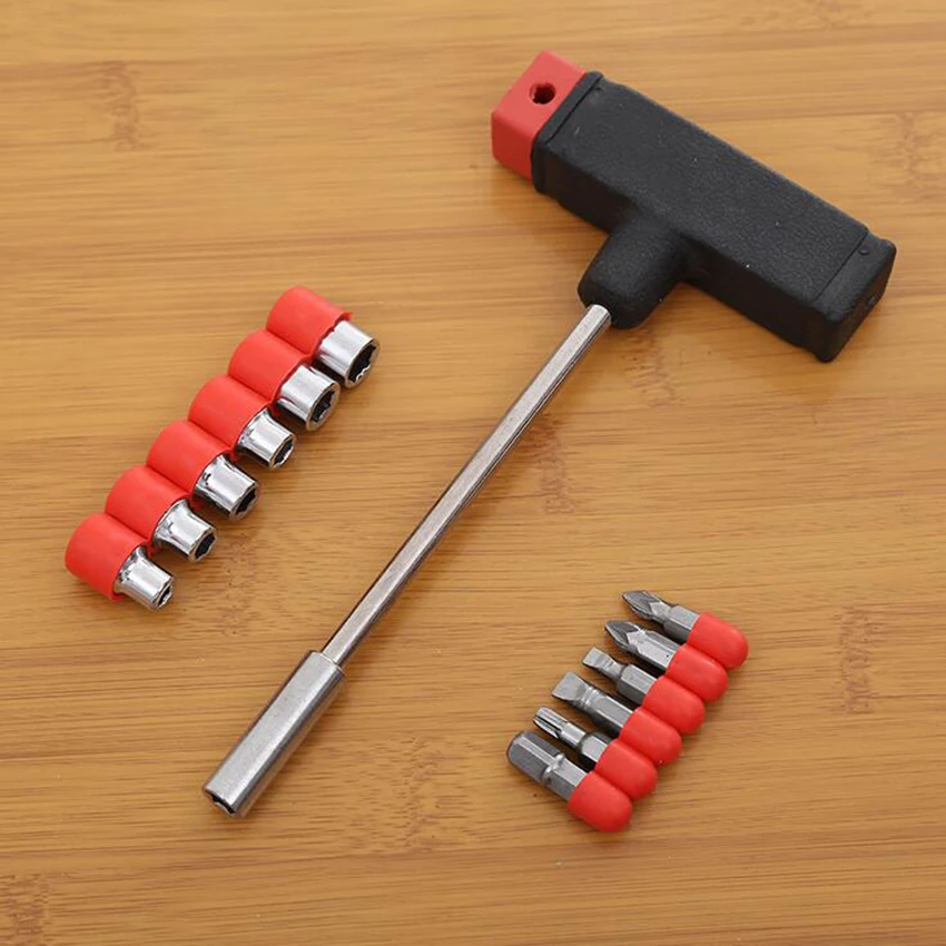 

13 pieces 1/4" 4-8mm Socket Wrench head metric socket set kit bolt hexagon allen head torque wrench