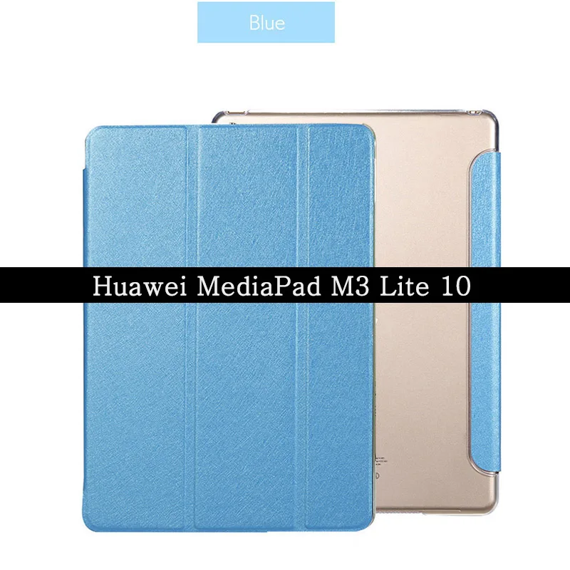 Умный чехол для huawei MediaPad M3 Lite 10, защитный чехол, кожаный чехол для BAH-W09, BAH-AL00, 10,1, fundas, авто пробуждение, спящий чехол - Цвет: MediaPad M3 Lite 10