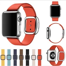 Для Apple Watch Band Современные Пряжка Ремешок для iWatch браслет 38 ММ 42 ММ Гладкий Гранада кожа для iWatch Ремень