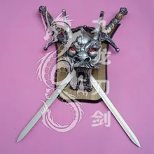 S3005 Король Дракон двойной Крестоносец мечи W/Красный глаз рога дракона налет 22.1"