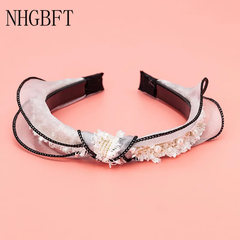 

NHGBFT New Style Girl Headband Handmade Hair Band Shining Pearl accessories Womens Hair Hoop Hair Hairband Dropshipping