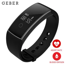 GEBER A09 для iOS Android smart запястье сердечного ритма мониторы оксиметр кислорода в крови спортивный браслет Будильник Черный удаленного