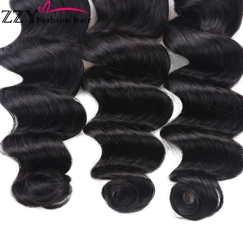 ZZY Fashion hair Loose Deep Wave Bundles With Closure Brazilian Human Hair Weave Non Remy Hair Extensions ZZY Fashion hair Loose Deep Wave Bundles With Closure Brazilian Human Hair Weave Non Remy Hair Extensions