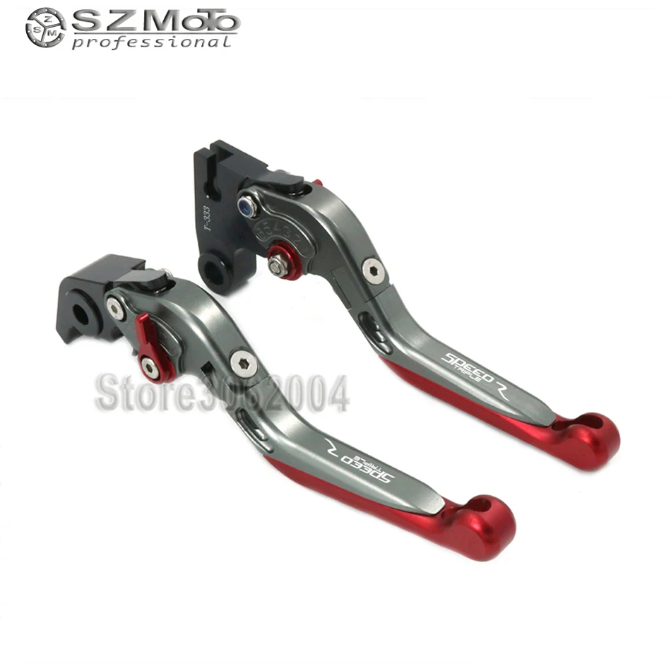 For TRIUMPH SPEED TRIPLE R SPEEDTRIPLER 12-15 Aluminum Motorcycle Folding Extendable Adjustable Brakes Clutch Levers With LOGO | Автомобили