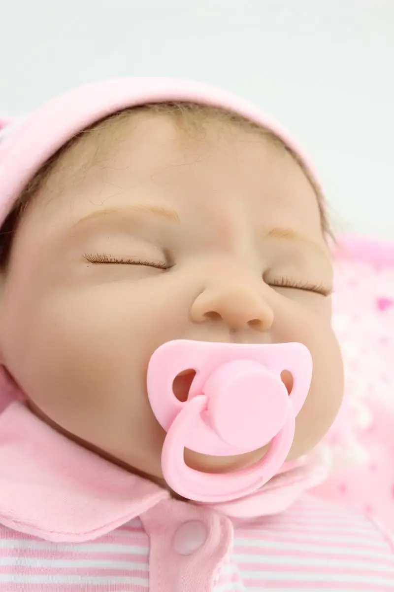 

About 55cm Silicone reborn baby dolls beauty pink lifelike baby doll for baby girl children birthday new year gift brinquedos