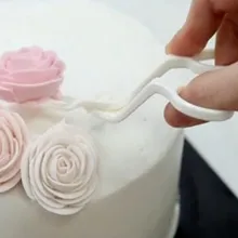 Квалифицированные Падение Пластик ножницы для Крем Цветок инструмент передачи торт украшение цветок Поднос кухонный выпечки Средство моделирования oc18