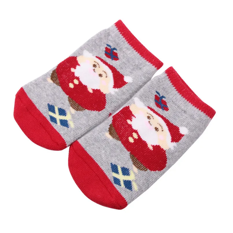 1 пара рождественских носков носки для новорожденных носки для маленьких девочек Рождественские нескользящие носки с принтом для маленьких мальчиков и девочек Meia Infantil# BL5