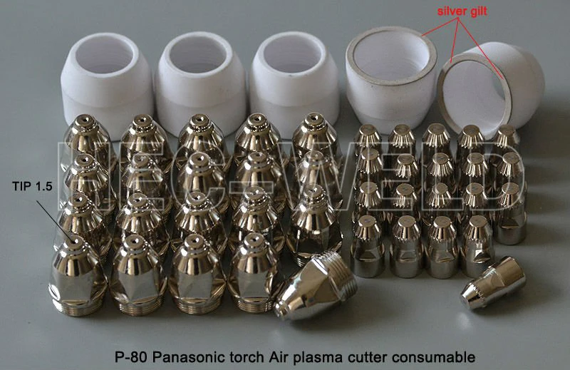 P80 воздушный плазменный резак фонарь расходные материалы Плазменные наконечники насадки 1,5 мм 100Amp Плазменные электроды качественный нож для резки 45PK