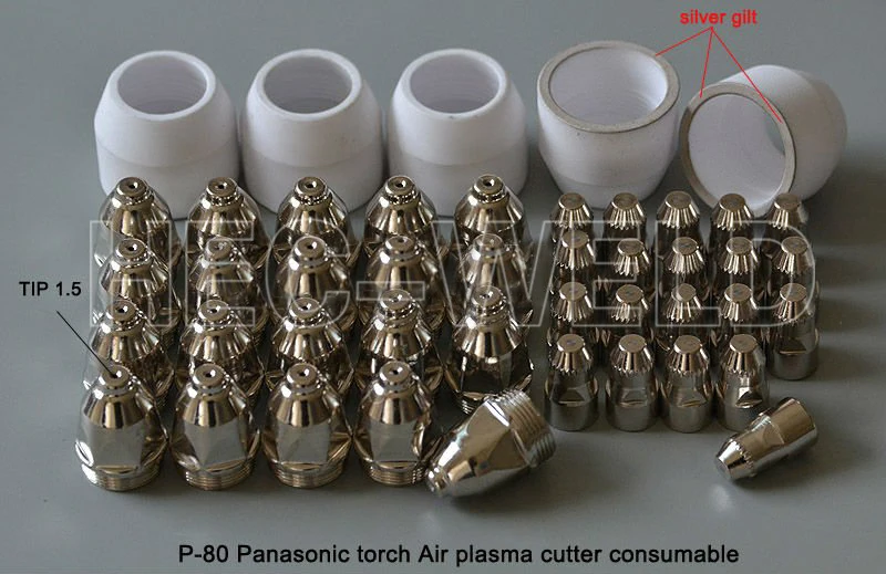 P80 Air Plasma Cutting Cutter Torch Consumables Plasma TIPS Nozzles 1.5mm 100Amp Plasma Electrodes quality cutting knife 45PK