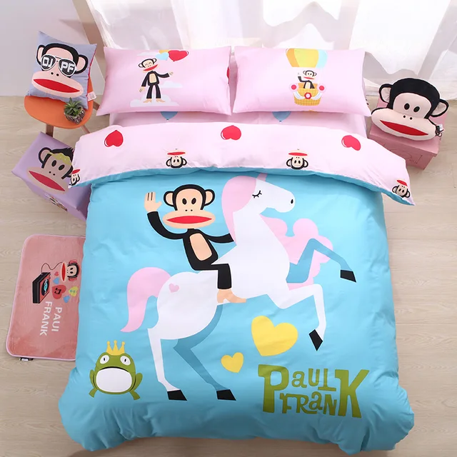 Paul Frank 3 4pcs Cartoon Series Bedding Set Children Single Paul Frank 3 4pcs Cartoon Series Bedding Set Children Single Double Unicorn E Music