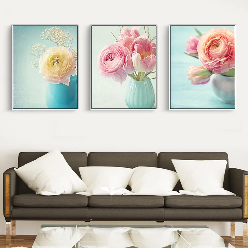Pinky Rose Canvas Oil Painting Modern Canvas Art Poster Valentine's Day Gift Prints Lover Present Wall Decoration no Frame
