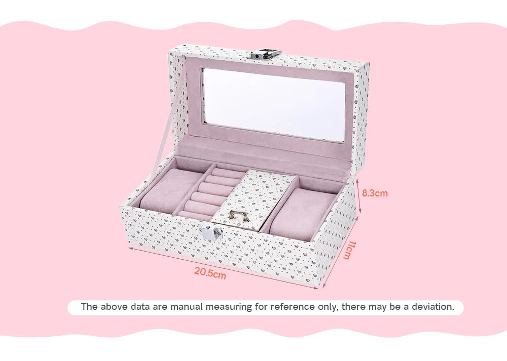 Watch Box Jewel Windowed Organizer Storage Bracelets Rings Earrings Holder  (8)