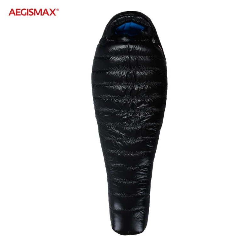 AEGISMAX, 95%, белый гусиный пух, спальный мешок для кемпинга, для холодной зимы, Сверхлегкий, для кемпинга, комбинированные мешки, 800FP& Сращивание, синий, черный - Цвет: G3 L