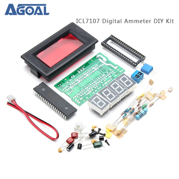 

Free Shipping Hot Sell ICL7107 Digital ampere meter display led DIY Kit Electronic training Kit header