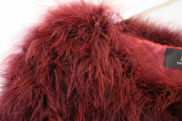 Harppihop 13 цветов модное сексуальное женское пальто из страусиной шерсти с мехом индейки пуховое короткое пальто размера плюс зимняя Праздничная куртка с длинным рукавом
