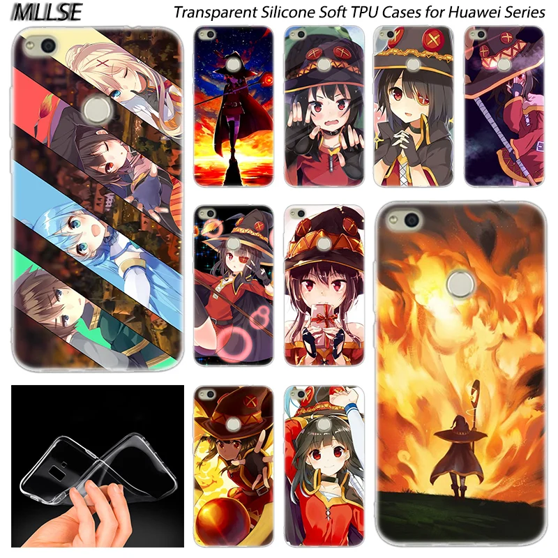 

Anime Konosuba Megumin Silicone Case for Huawei NOVA 3 3i 4 Honor 7A Pro 7S 6X 7X 8X 8 9 10 Lite Play View 20 Fashion Cover