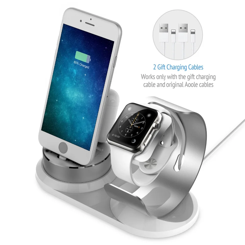 

NEW for apple watch 4 table Solid metal 4 in 1 DIY Desk Charging Dock for apple watch ios voor apple watch 4 accessories