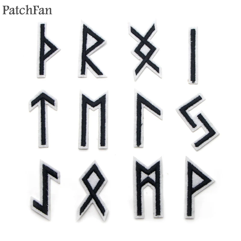 Patchfan руны викингов 24 шт. Вышитые заплаты para одежда аппликации для