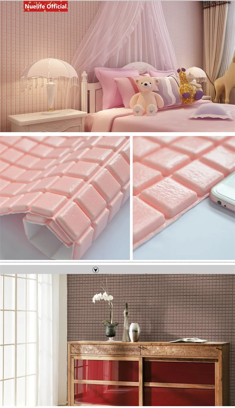 5 шт. 3D наклейки на стену мозаика ванная комната балкон водонепроницаемые наклейки утолщение ребенок анти-столкновения мягкая сумка самоклеющиеся обои