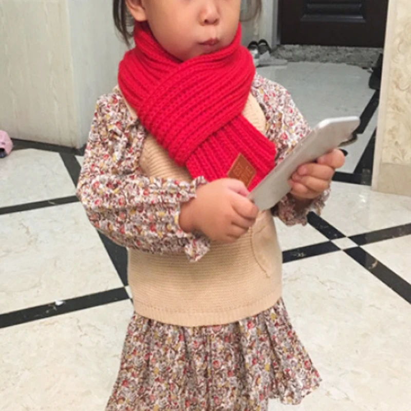 Для мальчиков и девочек 1 шт. вязаные шарфы теплые зимние милые дети распродажа высокое качество осень Детские шарф прекрасный