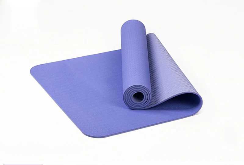 6 мм TPE Нескользящие коврики для йоги для фитнеса безвкусный фирменный коврик для пилатеса 8 цветов спортивные коврики для тренажерного зала с ремешком для йоги - Цвет: Violet
