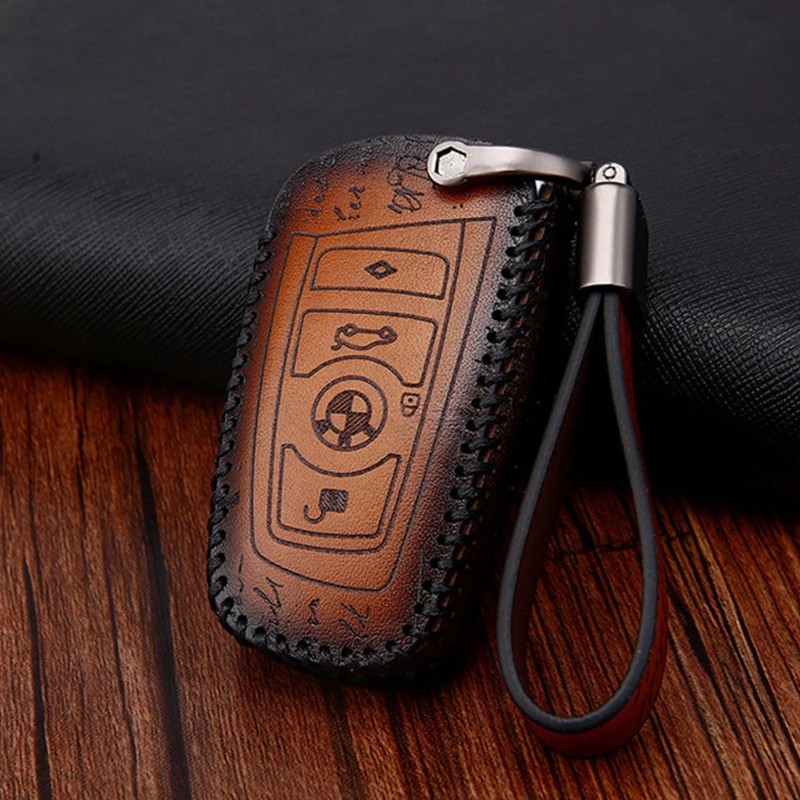 

Car Key Case For BMW 1 2 3 4 5 6 7 series F30 F10 F20 X3 X4 Car Key Cover genuine Leather Key shell bag Wallet Car Styling