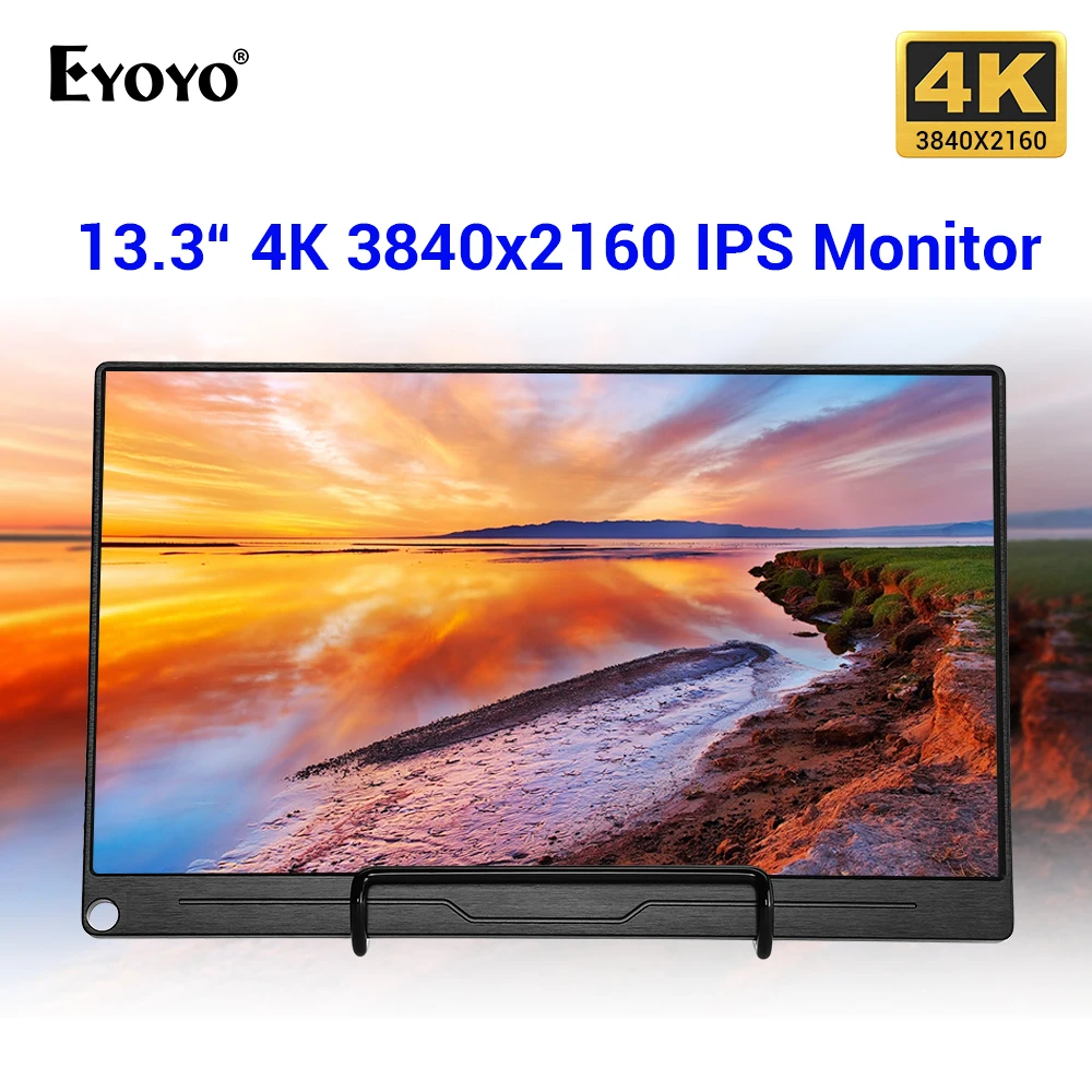 13," 4 K портативный монитор FHD 3840x2160 ips type-C ЖК-монитор с HDMI входом type-C встроенный динамик дисплей игровой монитор