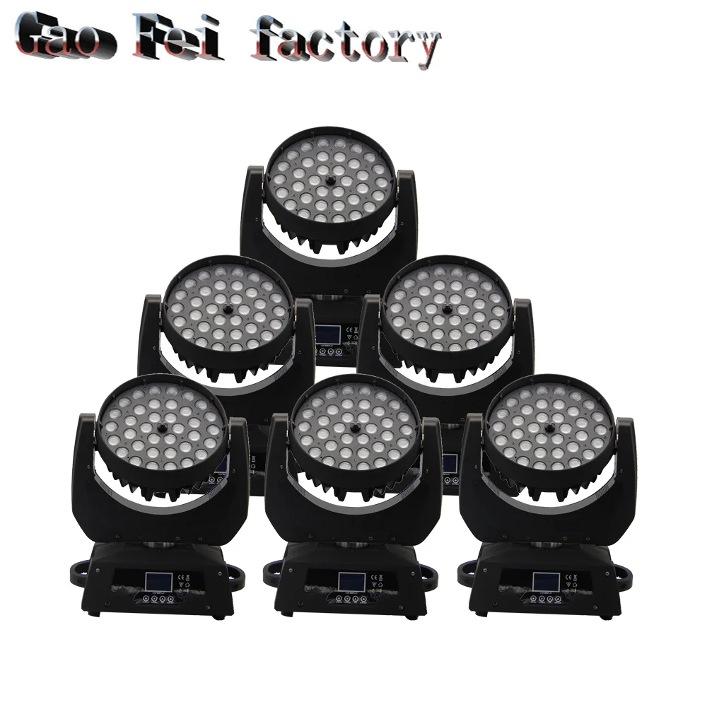 

6pcs/lot led wash rgbw moving head light 36x12w Dmx 512, strobe, sound active, auto run, master for dj light effect lighting