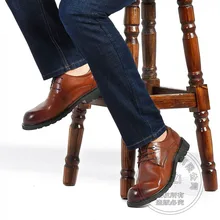 Thickness Bottom Mens Shoes Casual Mens Shoes Genuine Leather Personality Thread Soft Leather Brush Off Value Cowhide