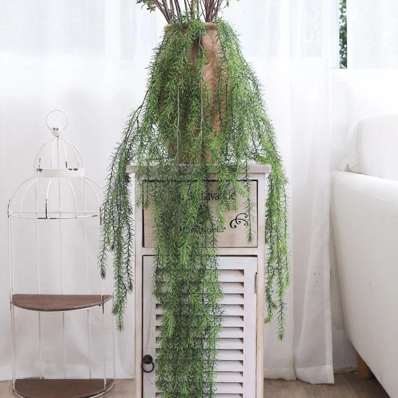 132 см искусственные растения Snapdragon Вайн сад свадьба декоративная корзина зеленая спаржа цветы из ротанга