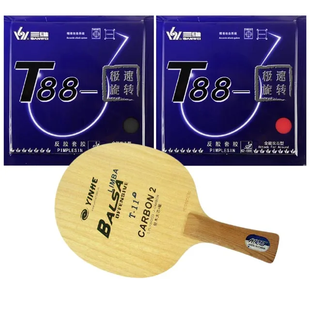 

Pro Table Tennis (PingPong) Combo Racket: Galaxy YINHE T-11+ with Sanwei T88-Top speed Long Shakehand FL