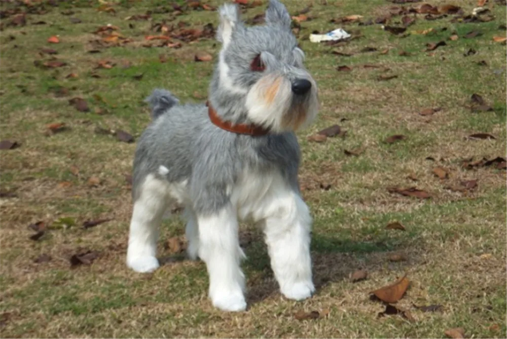 simulated schnauzer plush toy dogs animals kids gift doll2