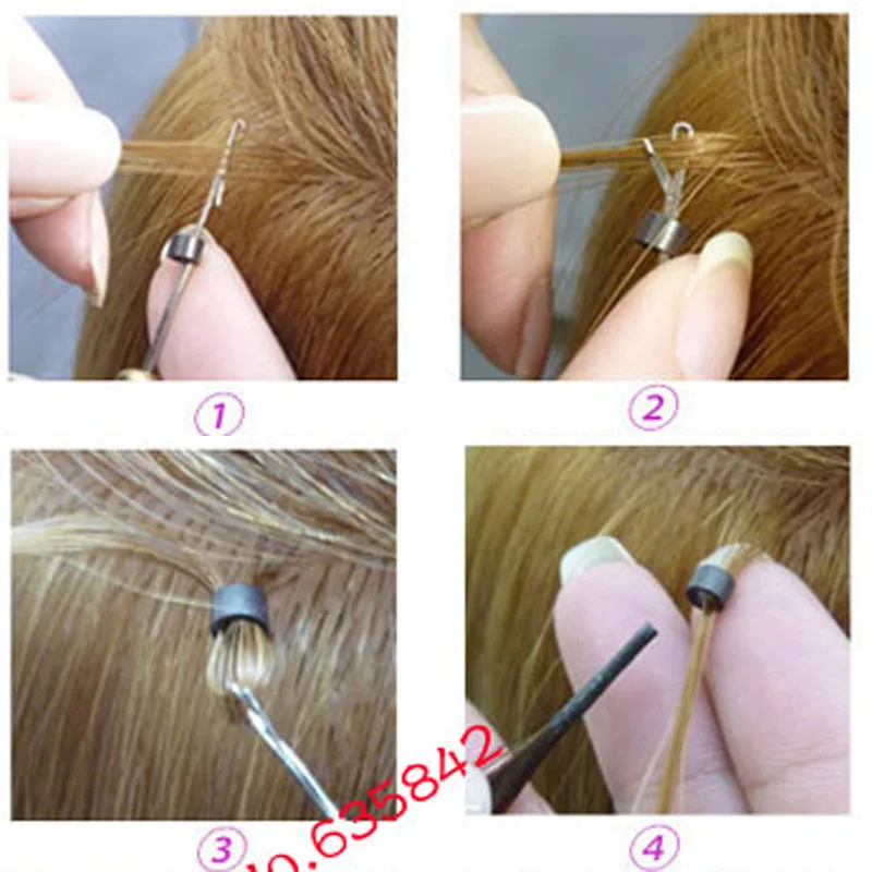 마이크로 링 500pcs 실리콘 알루미늄 5x3x3mm 가발 도구 헤어 익스텐션 액세서리 전문 미용 도구