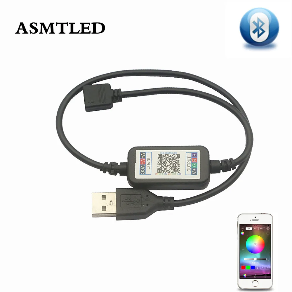 

DC 5V 12V 24V RGB Led Controller APP Bluetooth RGB Music Controller For Led Strip Light 5050 4 Pin Mini RGB Controller 5V-24V