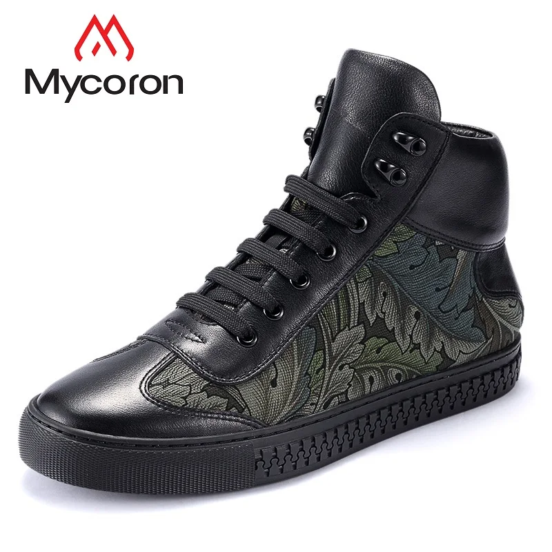

MYCORON New Arrivals Genuine Leather Men Shoes Winter Warm Ankle Snow Boots Men Boots Fashion Gentleman Casual Botas Hombre