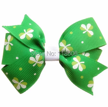150pcs St. Patrick's Day Shamrock -- F lower Shaped Hair Bow Free Shipping | Аксессуары для одежды
