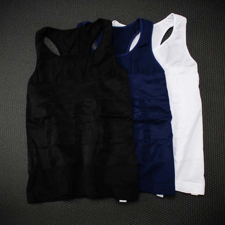 Meisou Hot Slimming Male Vest Body Shaper Men T shirt Abdomen Fat Reduce Compression Black White Blue Shapewear Fitness Clothing (16)
