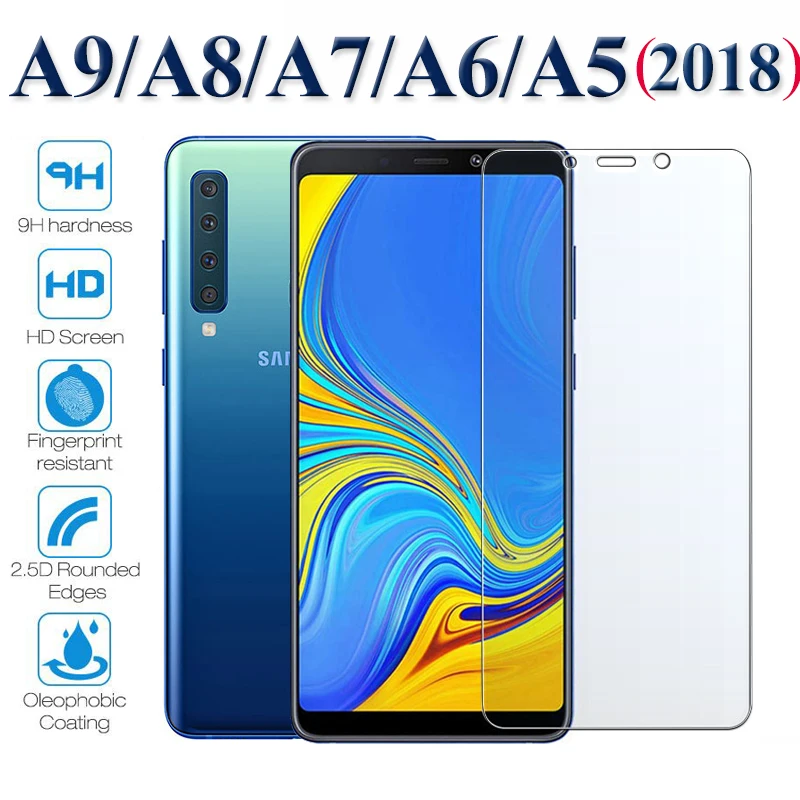 Защитное стекло на samsung galaxy a9 a8 a7 a6 a5 плюс 2018 tempered glas a750 9 8 6 8a защита экрана Самсун