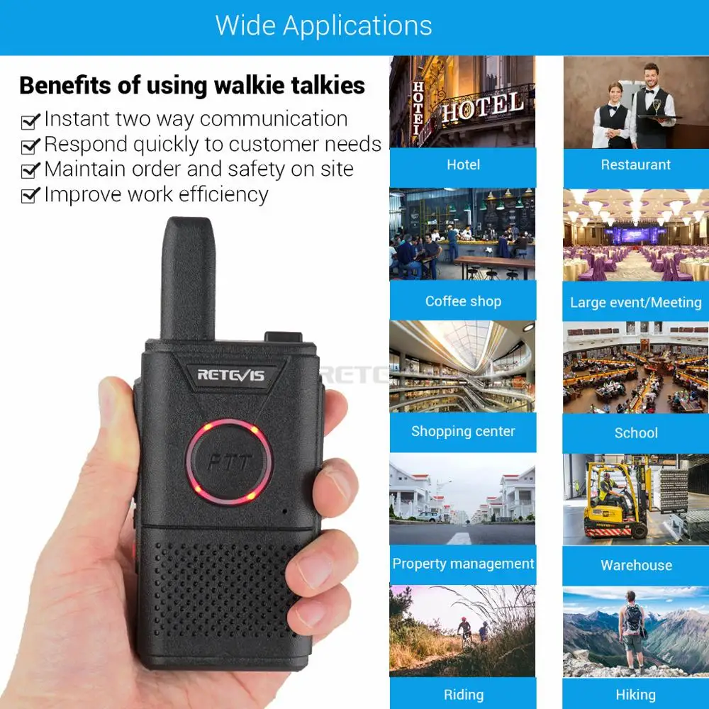 RETEVIS RT618/RT18 PMR Radio Rechargeable Mini Walkie Talkie 2 pcs PMR446 PMR 446 FRS Dual PTT VOX Two-way Radio Walkie-Talkie RETEVIS RT618/RT18 PMR Radio Rechargeable Mini Walkie Talkie 2 pcs PMR446 PMR 446 FRS Dual PTT VOX Two-way Radio Walkie-Talkie