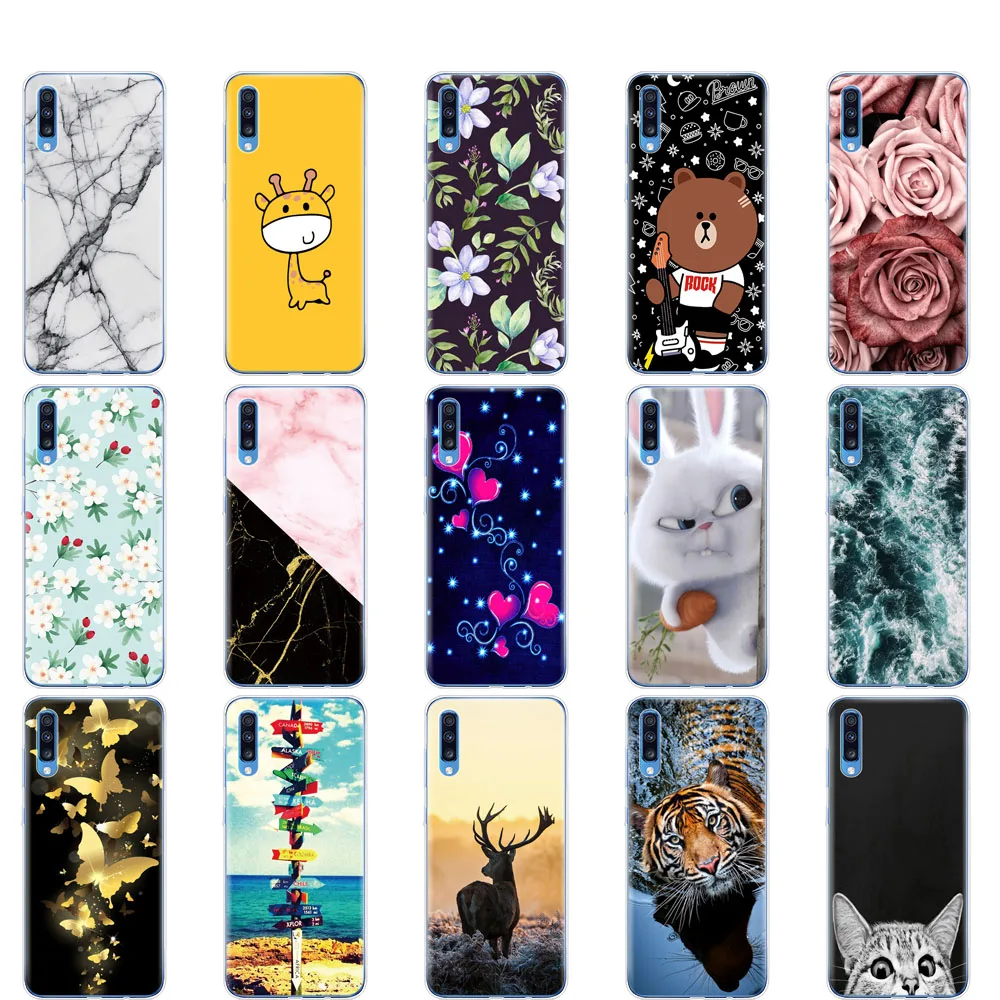 حقيبة لهاتف سامسونج A70 حالة 2019 لينة سيليكون الهاتف كوكه لسامسونج غالاكسي A70 غطاء كابا A 70 A705 A705F الوفير