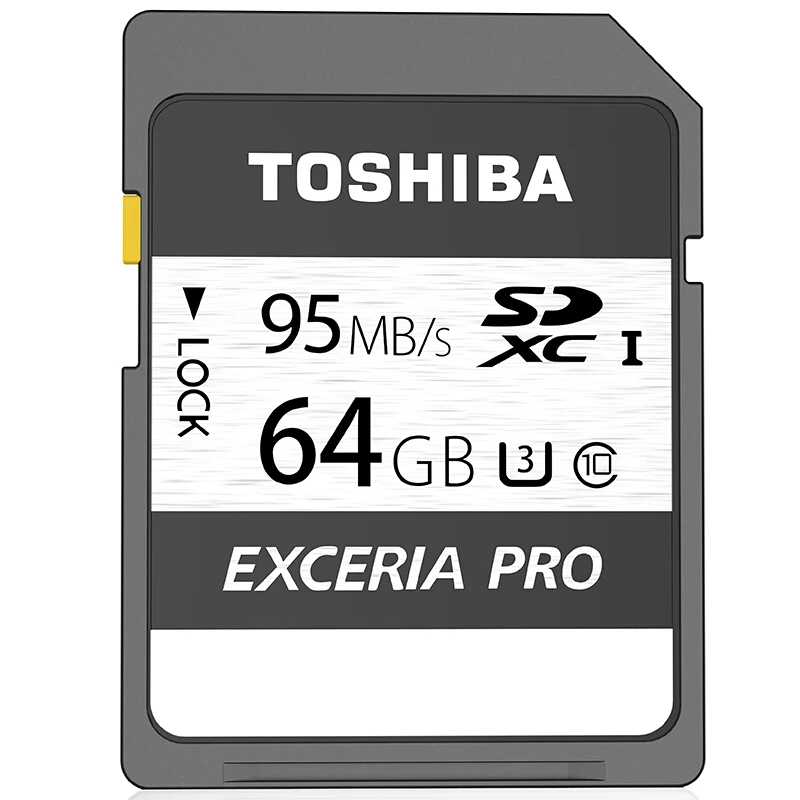 Toshiba Exceria Pro N401 sd карта, 32 ГБ, 128 ГБ SDHC/SDXC скорость считывания: до 95 МБ/с. слот для карт памяти 64 ГБ 10 класса UHS-I для цифрового однообъективного зеркального фотоаппарата - Емкость: 64 ГБ