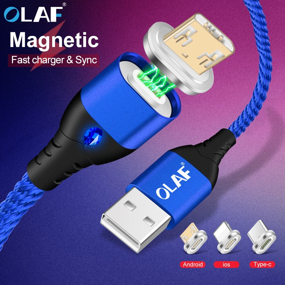 

OLAF Magnetic Cable For iPhone Huawei Xiaomi Micro usb Type C 5A Fast Charging Phone Microusb Type-C USB C Magnet Charger Cable
