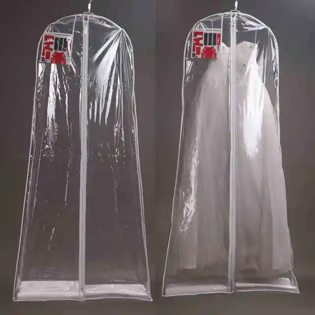 Clear Wedding Dress Cover Storage Bags Dustproof Large Bridal Gown