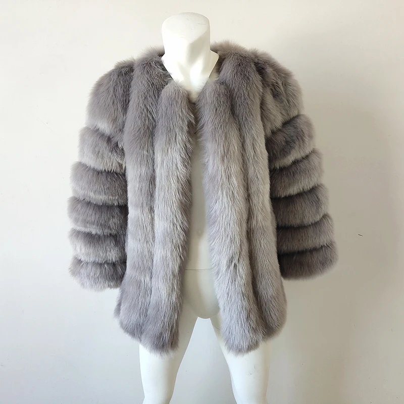 S-4XL теплая зимняя Роскошная Шуба из искусственного лисьего меха, тонкая длинная розовая красная синяя куртка из искусственного меха, женские пальто из искусственного меха