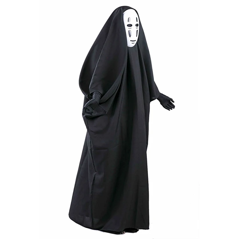 No Face Man Spirited Away Cosplay Costume with Mask gloves for