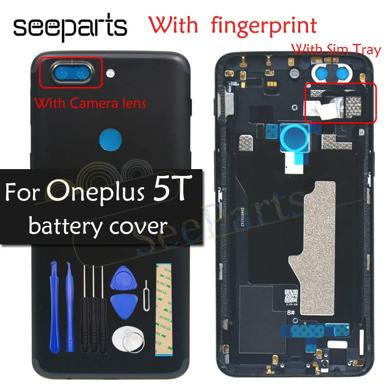 Чехол для задней панели OnePlus A5010 5T крышка для батареи задняя дверь Корпус чехол One Plus Замена OnePlus 5T крышка для батареи