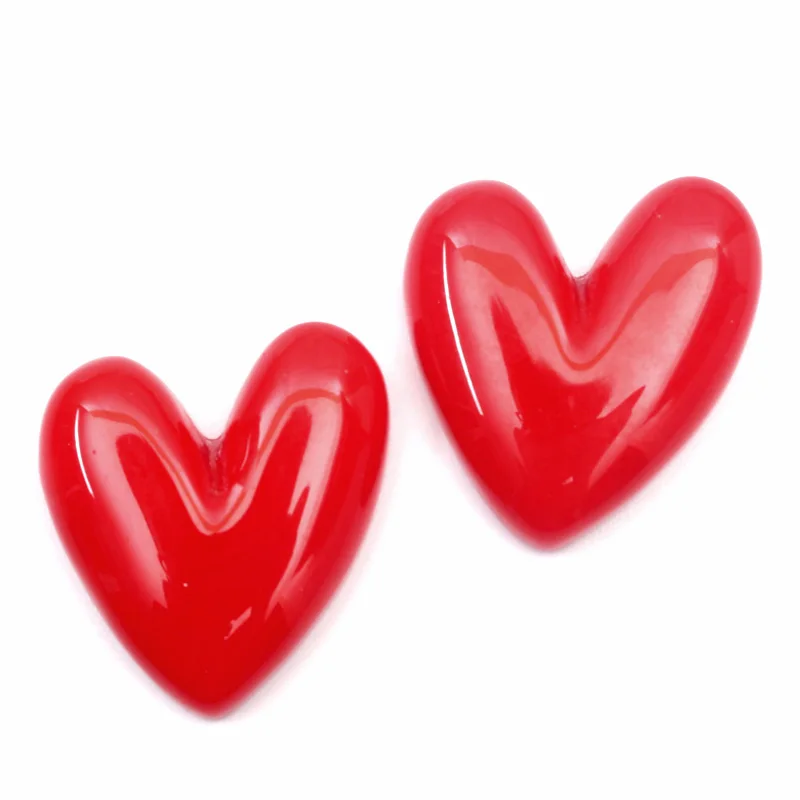 LF 20 шт смешанные полимерные украшения в виде красного сердца, кабошон с плоской задней стороной, украшения для скрапбукинга, кавайные милые Diy аксессуары