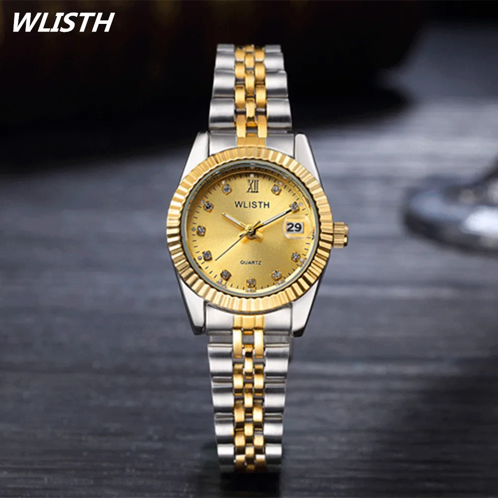 WLISTH Top Brand Sihai Luxury High Fashion Rose Gold Watch w Diamond for Women and Ladies