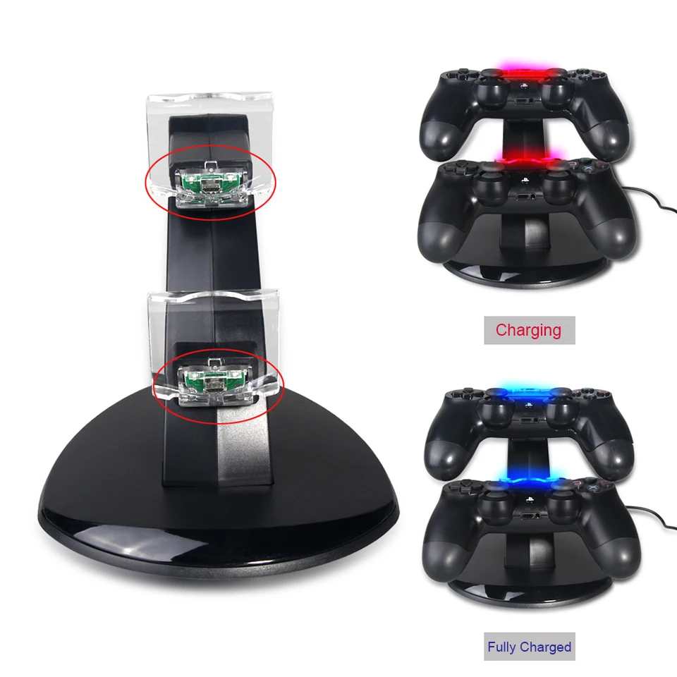 Зарядное устройство OIVO USB для двух контроллеров PS4 зарядная станция геймпада док